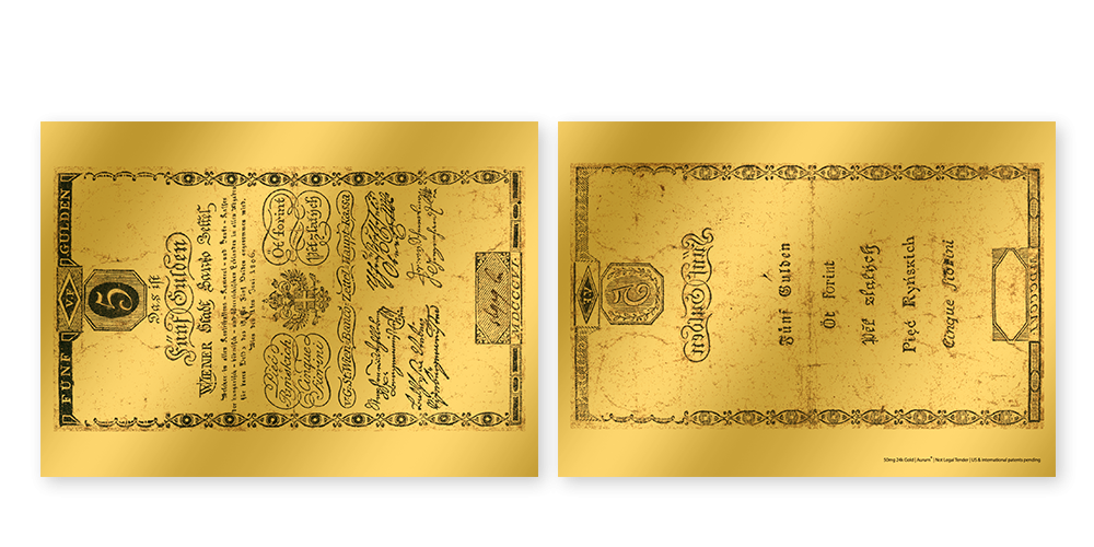 Kolekcia: Rakúsko-uhorské bankovky - 5 Gulden z rýdzeho zlata 999/1000