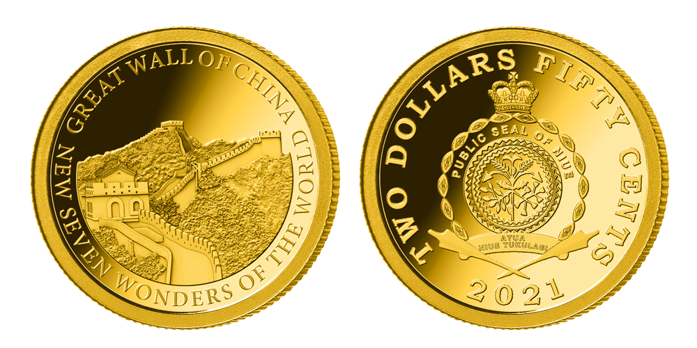  Zlatá minca Veľký čínsky múr