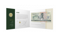 Nevada - originálna minca zušľachtená zlatom a zberateľská bankovka s fluorescenčným efektom