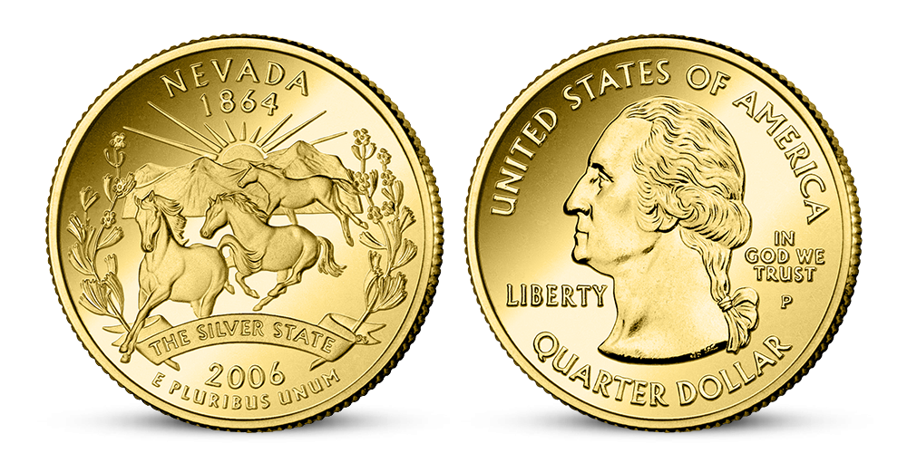 Nevada - originálna minca zušľachtená zlatom