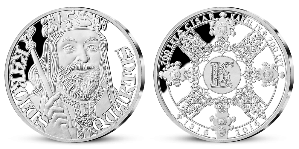  700. výročie narodenia Karola IV., medaila z rýdzeho striebra