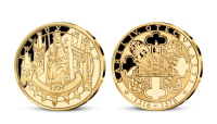   Karlov most, medaila plátovaná rýdzim zlatom