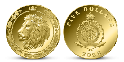 Lev ako symbol sily, minca z rýdzeho zlata