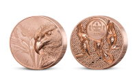 Majestátny orol na medenej minci 