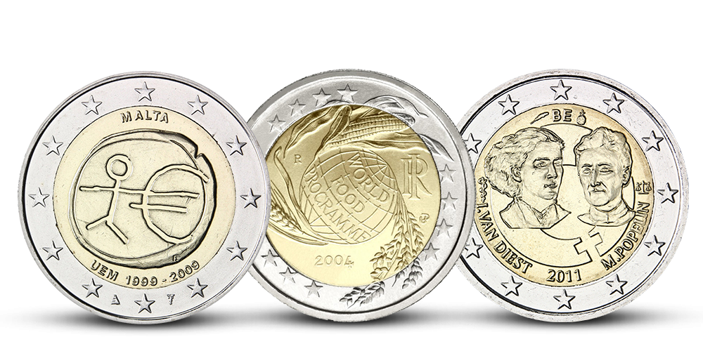 Malta, Taliansko, Belgicko - sada pamätných mincí  