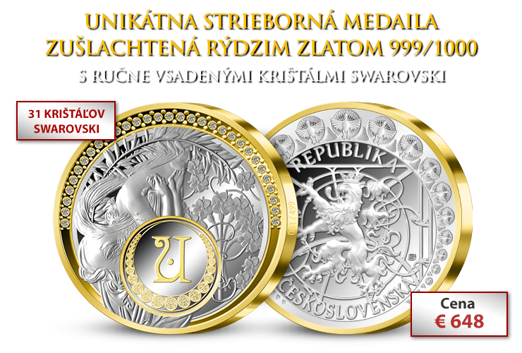 Pokračovanie radu medailí s motívom od A. M. Muchy