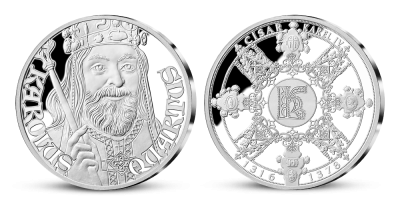 Pamätná medaila s Karolom IV. Pamätná medaila s Karolom IV.