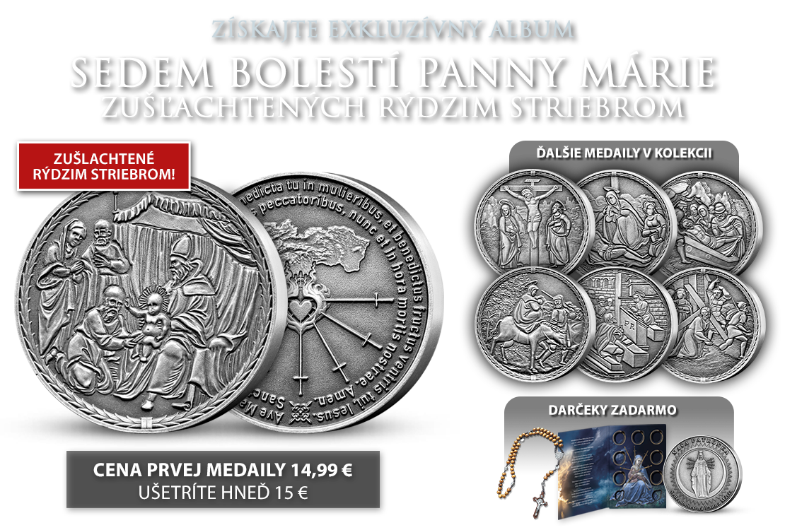 Sedembolestn&aacute; Panna M&aacute;ria ucten&aacute; r&yacute;dzim striebrom 999/1000