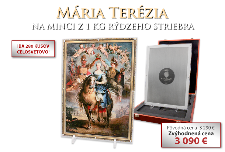 Mária Terézia na minci z 1 kg rýdzeho striebra v impozantnej veľkosti 