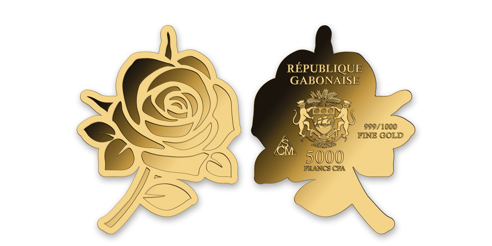 Minca v tvare ruže v rýdzom zlate 999/1000 