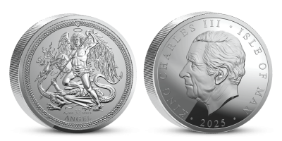 Minca z 1 kg rýdzeho striebra 999/1000	 Anjel 2025 