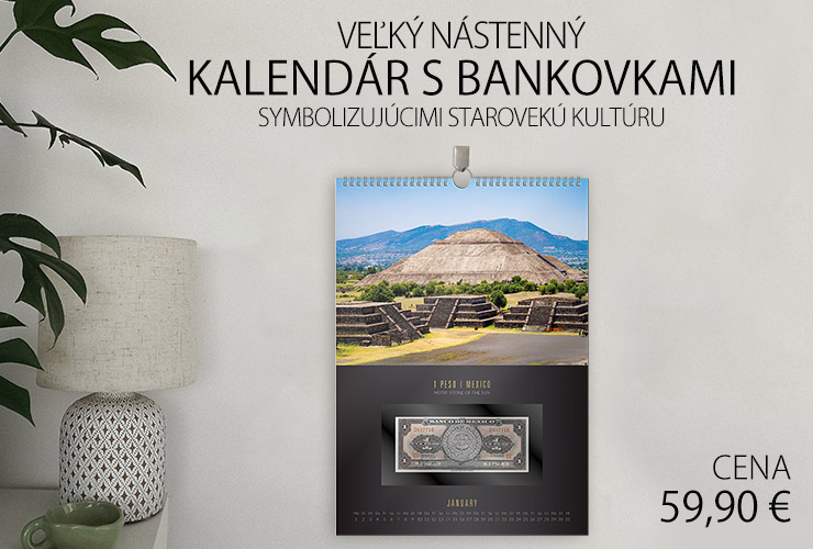 Veľký nástenný kalendár 2024 plný bankoviek