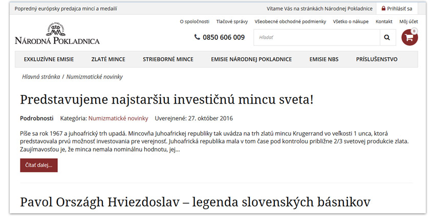 Numizmatické novinky Numizmatické novinky