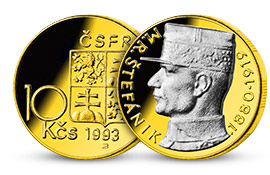 Historická minca zušľachtená rýdzim zlatom a vzácnym ródiom