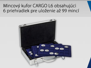 Mincový kufor CARGO L6 obsahujúci 6 priehradiek pre uloženie až 99 mincí