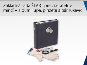 Základná sada ŠTART pre zberateľov mincí – album, lupa, pinzeta a pár rukavíc