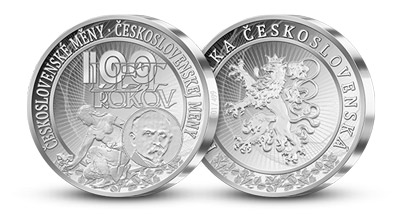 100 let vzniku ČSR měny, 5oz Ag medaile, číslované, s vysokým reliéfem 100 let vzniku ČSR měny, 5oz Ag medaile, číslované, s vysokým reliéfem