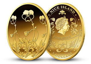 Zlatá minca v tvare Fabergého vajíčka