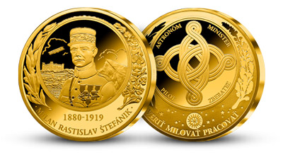 Pamätná medaila k 140. výročiu narodenia M. R. Štefánika s úctyhodným priemerom 90 mm