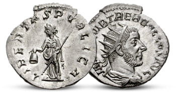 Libertas – bohyňa slobody zdobila obvykle rub antických mincí