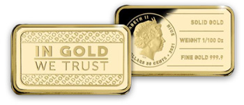 In gold we trust - zlatá minca v tvare teličky
