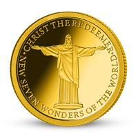 Zlatá minca Socha Ježiša v Riu