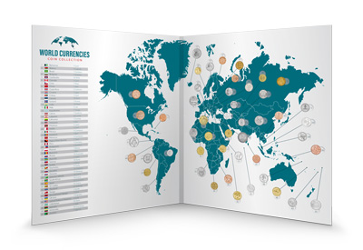 Zberateľský album ukrýva mince z 50 krajín sveta
