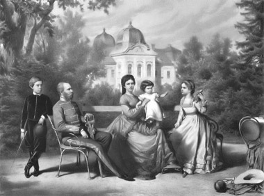 František Jozef I. so Sisi a ich deťmi