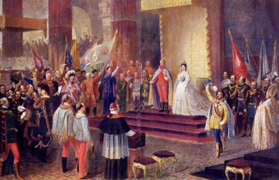 Korunovácia Franze Jozefa I. a Alžbety uhorským kráľom a kráľovnou