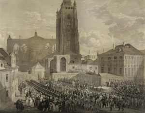 Nedostavaná katedrála v roku 1836