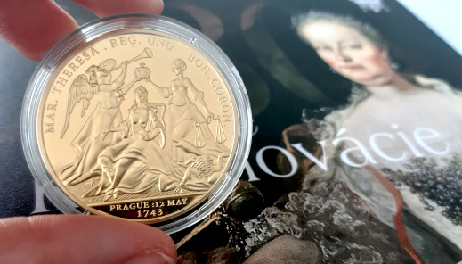 Medaila Mária Terézia zušľachtaná rýdzim zlatom