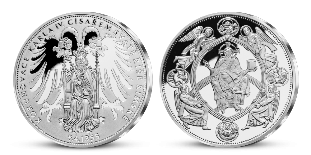 Pamätná medaila vyobrazujúca korunováciu Karola IV. Pamätná medaila vyobrazujúca korunováciu Karola IV.