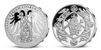 Dizajn medaily od akademického sochára Vladimíra Oppla | Památná medaila Korunovácia Karola IV. za rímskeho cisára 
