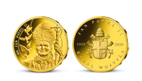 Pamätná medaila pápeža Jána Pavla II. zušľachtená rýdzim zlatom 999/1000