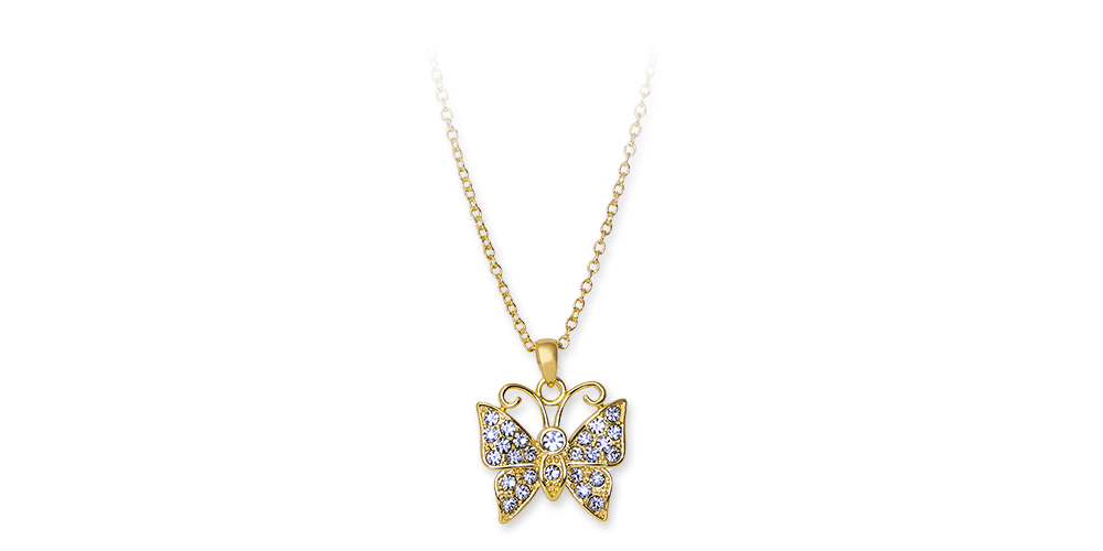 Pozlátený náhrdelník s motýľom 