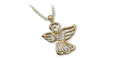 Prívesok Anjel s čírymi krištáľmi 