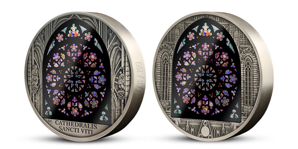 Rozeta chrámu sv. Vita na 10 oz striebornej medaile Rozeta chrámu sv. Vita na 10 oz striebornej medaile