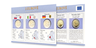 Sada pamätných euromincí - Nemecko 2009, Taliansko 2015, Slovensko 2015 