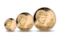 Diana, princezná ľudských sŕdc - sada troch mincí z rýdzeho zlata