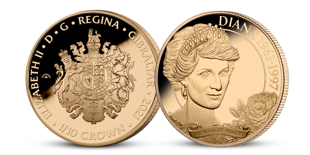 Diana, princezná ľudských sŕdc - sada troch mincí z rýdzeho zlata