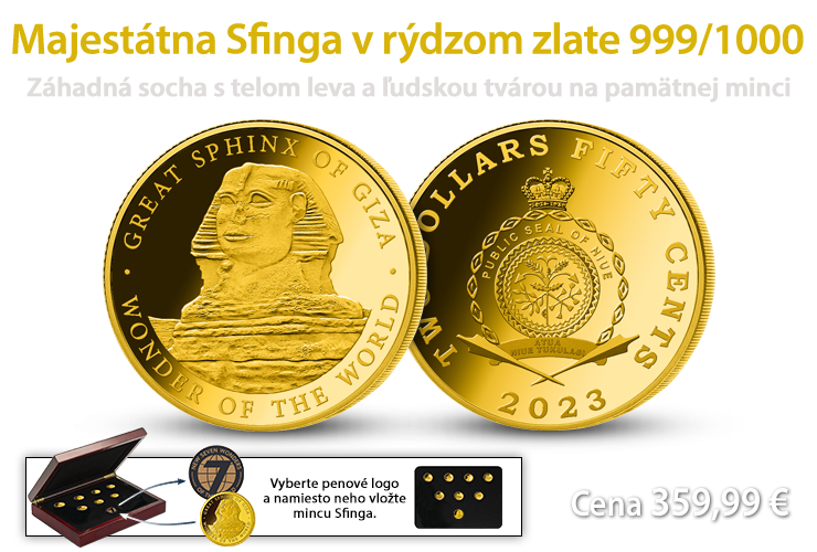 Majest&aacute;tna Veľk&aacute; sfinga v r&yacute;dzom zlate