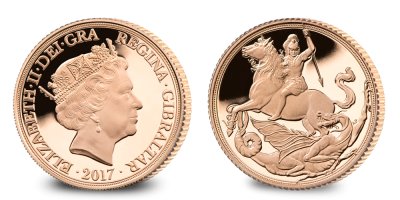 Sovereign 2017 1/4 uncová zlatá minca