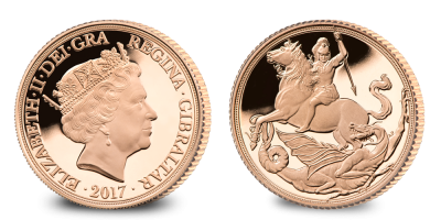 Sovereign 2017 1/4 uncová zlatá minca Sovereign 2017 1/4 uncová zlatá minca