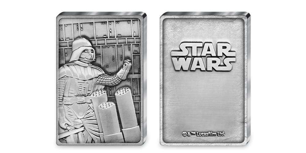 Oficiálna medaila Star Wars, Darth Vader ve tvaru tehličky zušľachtená rýdzom striebrom Oficiálna medaila Star Wars, Darth Vader ve tvaru tehličky zušľachtená rýdzom striebrom