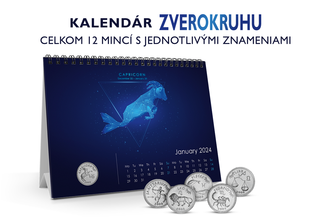 Stolový kalendár 2024 plný mincí