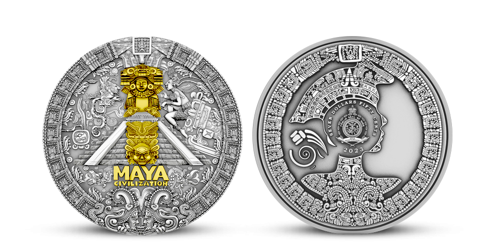 Majská civilizácia - minca z 3 uncí rýdzeho striebra 999/1000