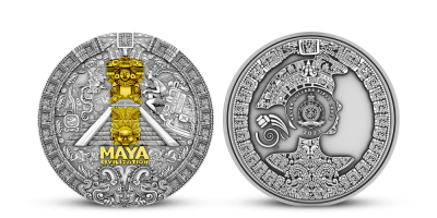 Strieborná minca Mayská civilizácia 