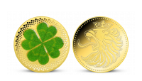 Štvorlístok pre šťastie na medaily z rýdzeho zlata