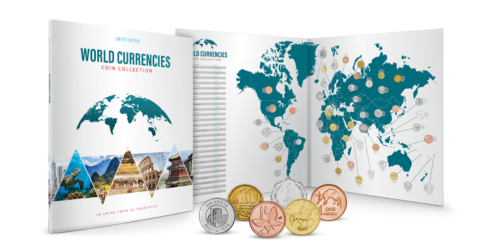 Svetové meny - album plný minci z 50 krajín