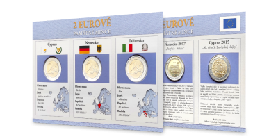 Sada pamätných euromincí  - Taliansko 2016, Nemecko 2017, Cyprus 2015